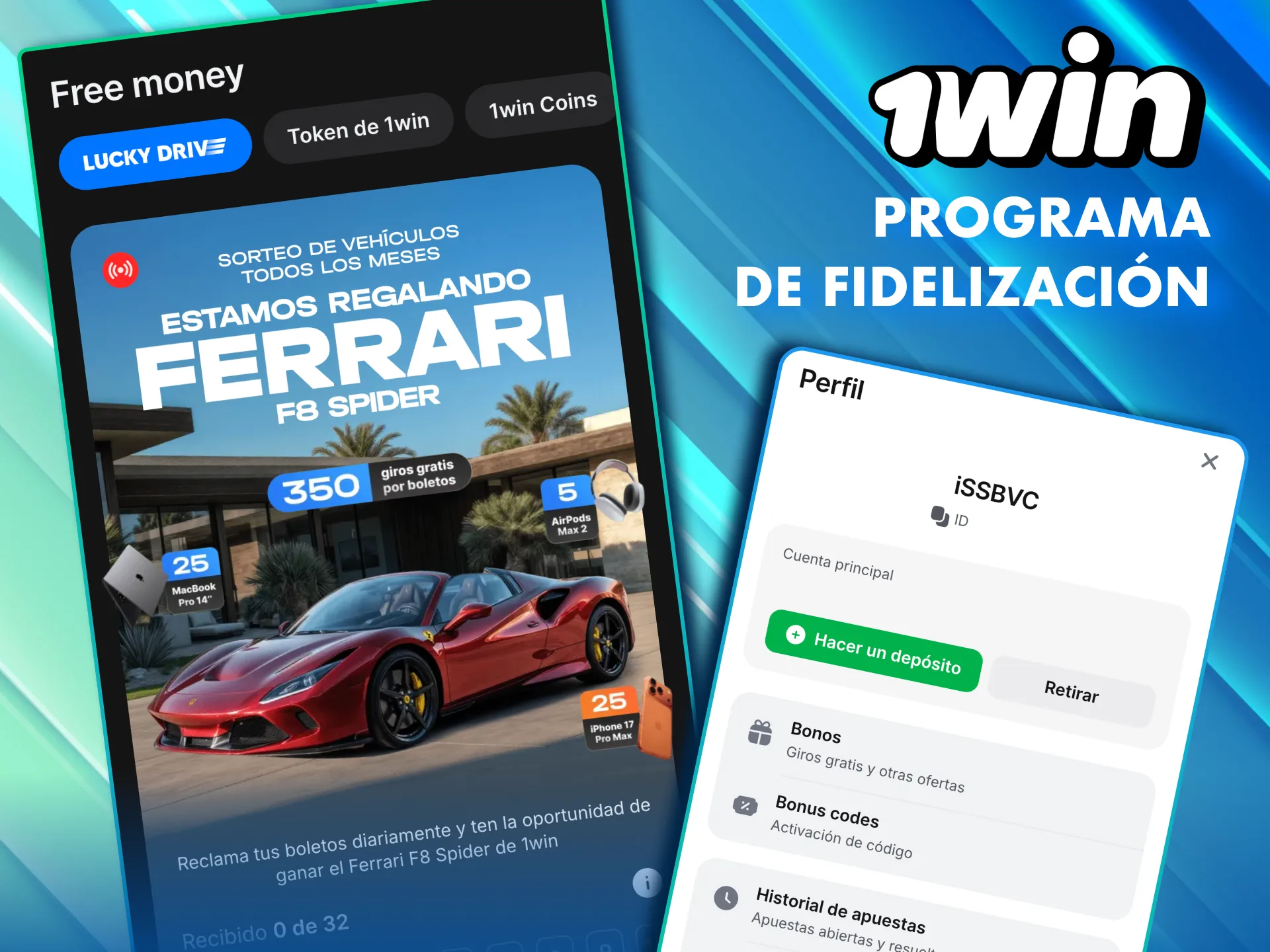 Convi&eacute;rtete en jugador VIP de 1Win y recibe parte de 281 millones en bonos.