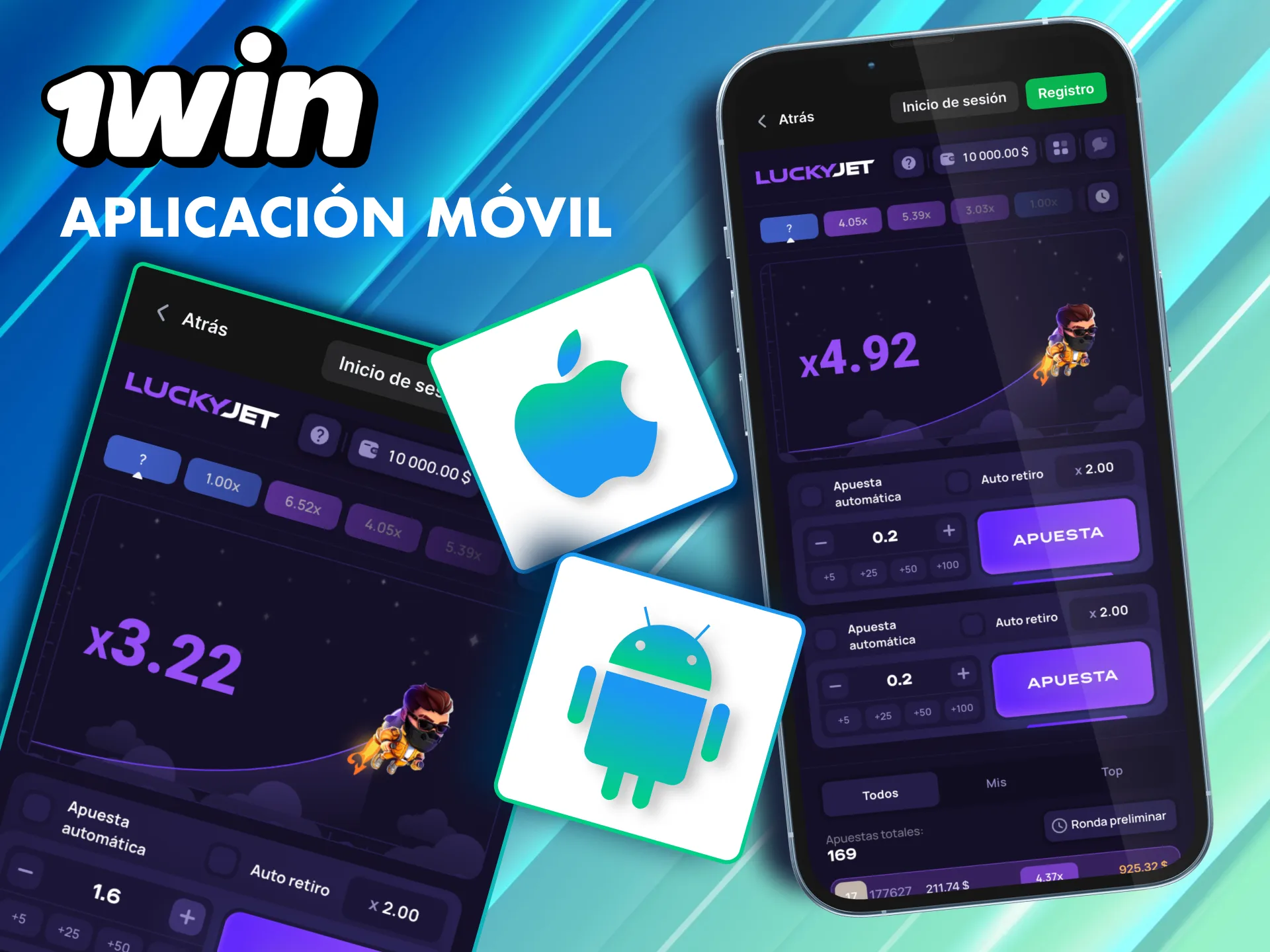 Juega Lucky Jet en 1Win M&eacute;xico desde tu m&oacute;vil Android o iOS.