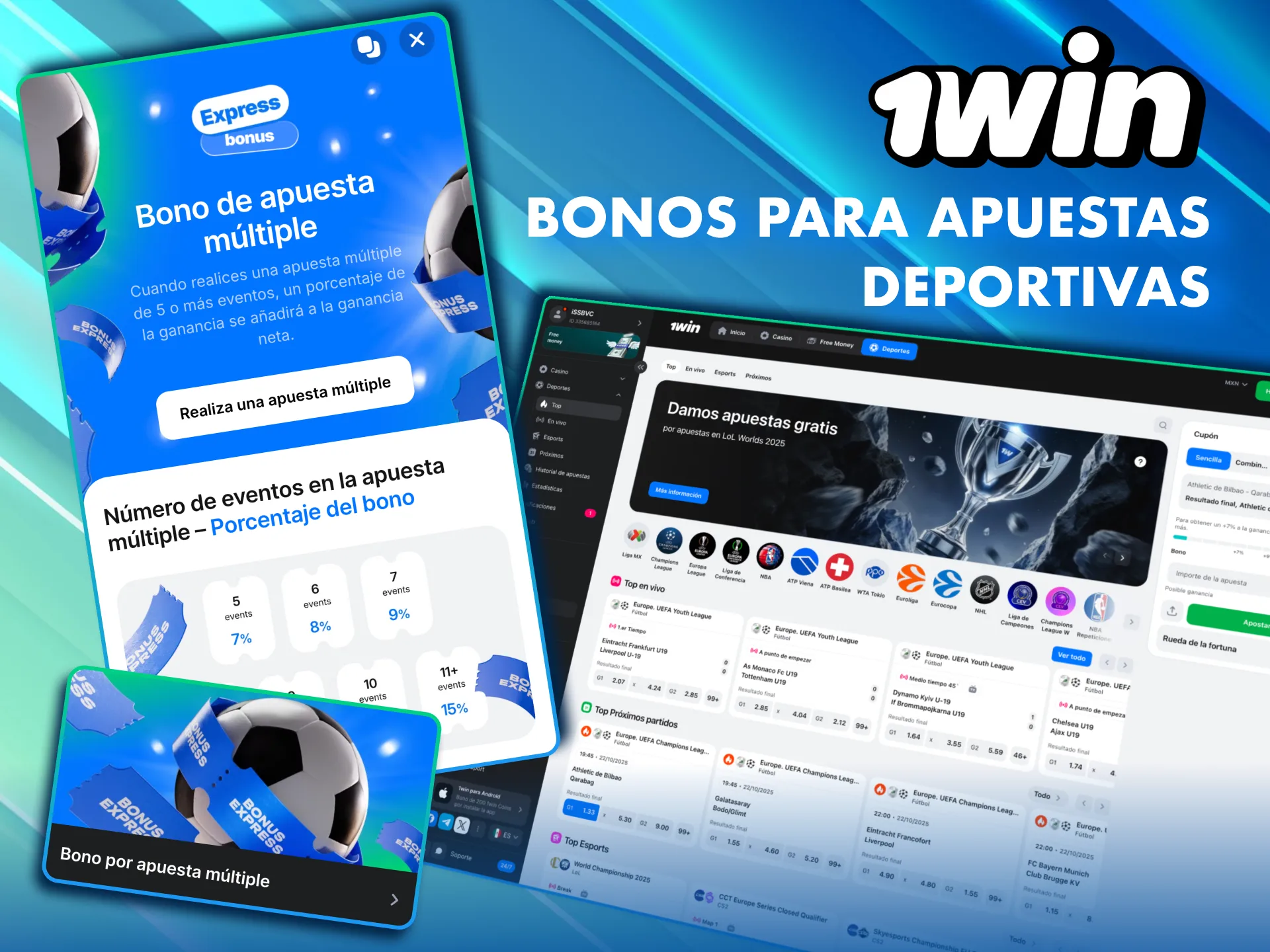 Aumenta tus ganancias en 1Win con apuestas m&uacute;ltiples y bono adicional.