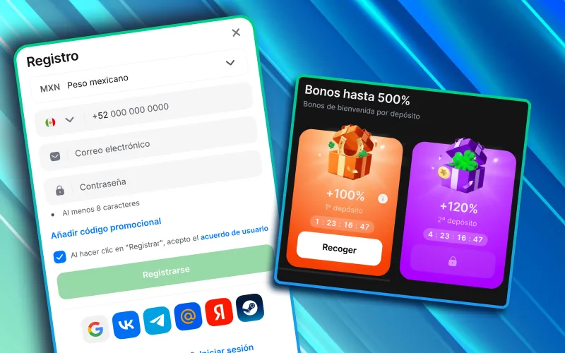 Promoci&oacute;n inicial con giros y saldo en tragamonedas.