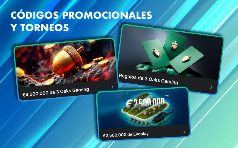 C&oacute;digos promocionales y torneos activos en 1Win M&eacute;xico.