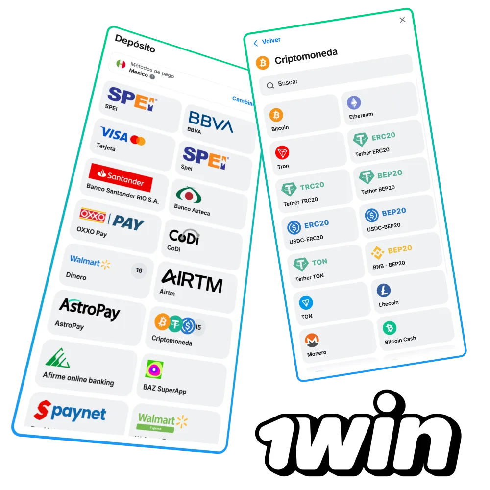 Dep&oacute;sitos y retiros en 1Win M&eacute;xico con m&eacute;todos locales y seguridad avanzada.